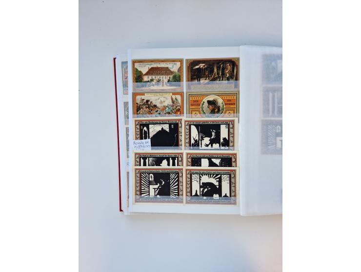 Notgeld-Serienscheine, saubere Sammlung in 16 meist dicken Steckalben, sauber nach Orten und Serien sortiert, überschlägig et