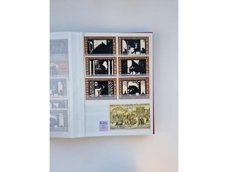 Notgeld-Serienscheine, saubere Sammlung in 16 meist dicken Steckalben, sauber nach Orten und Serien sortiert, überschlägig et