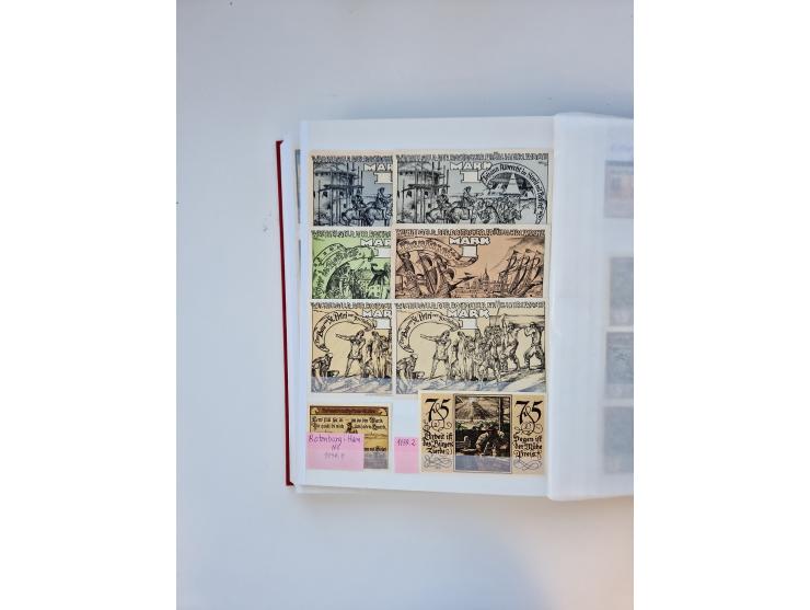 Notgeld-Serienscheine, saubere Sammlung in 16 meist dicken Steckalben, sauber nach Orten und Serien sortiert, überschlägig et