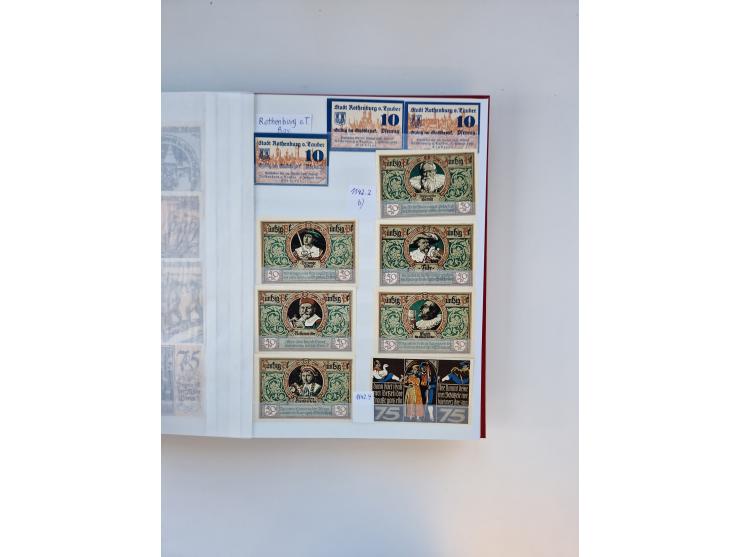 Notgeld-Serienscheine, saubere Sammlung in 16 meist dicken Steckalben, sauber nach Orten und Serien sortiert, überschlägig et