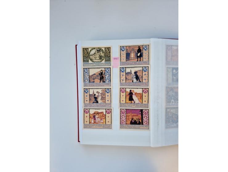 Notgeld-Serienscheine, saubere Sammlung in 16 meist dicken Steckalben, sauber nach Orten und Serien sortiert, überschlägig et