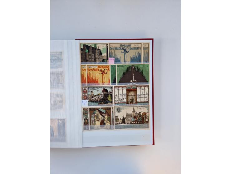 Notgeld-Serienscheine, saubere Sammlung in 16 meist dicken Steckalben, sauber nach Orten und Serien sortiert, überschlägig et