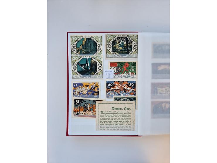 Notgeld-Serienscheine, saubere Sammlung in 16 meist dicken Steckalben, sauber nach Orten und Serien sortiert, überschlägig et