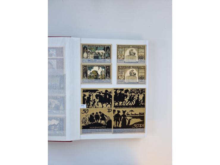 Notgeld-Serienscheine, saubere Sammlung in 16 meist dicken Steckalben, sauber nach Orten und Serien sortiert, überschlägig et