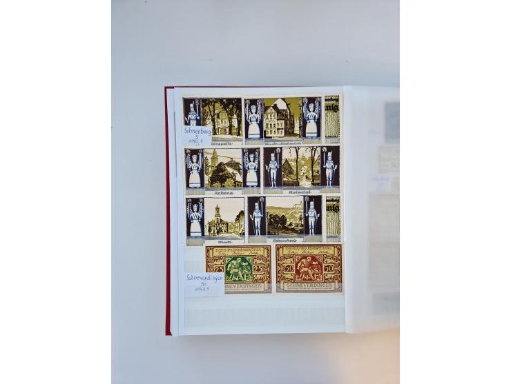 Notgeld-Serienscheine, saubere Sammlung in 16 meist dicken Steckalben, sauber nach Orten und Serien sortiert, überschlägig et