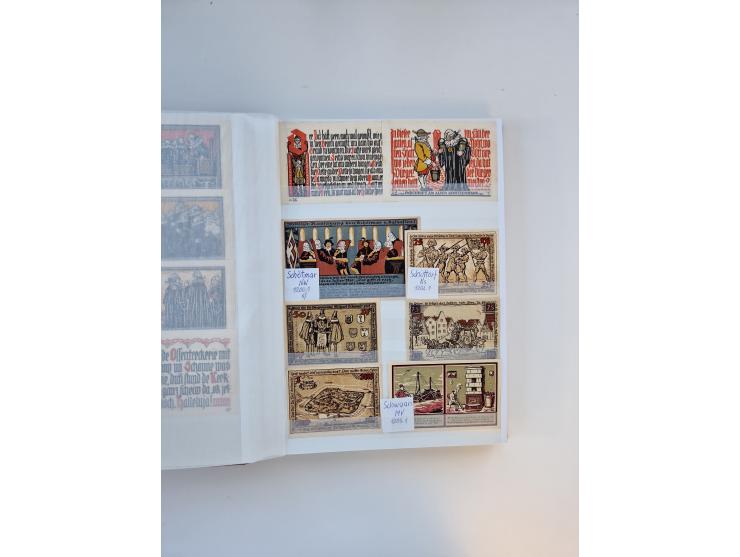 Notgeld-Serienscheine, saubere Sammlung in 16 meist dicken Steckalben, sauber nach Orten und Serien sortiert, überschlägig et