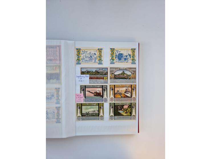 Notgeld-Serienscheine, saubere Sammlung in 16 meist dicken Steckalben, sauber nach Orten und Serien sortiert, überschlägig et