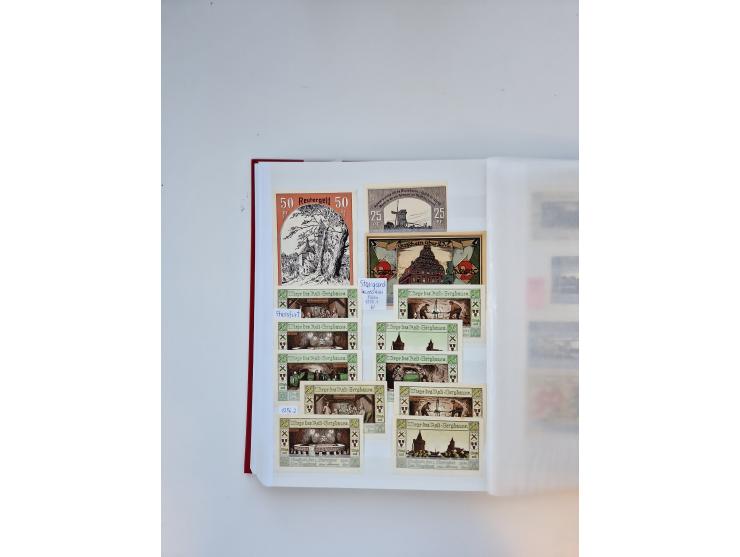 Notgeld-Serienscheine, saubere Sammlung in 16 meist dicken Steckalben, sauber nach Orten und Serien sortiert, überschlägig et