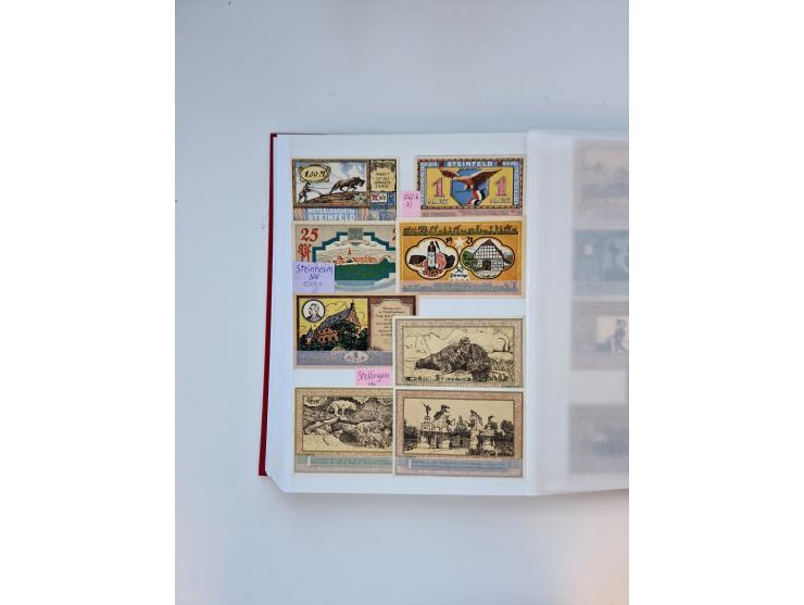 Notgeld-Serienscheine, saubere Sammlung in 16 meist dicken Steckalben, sauber nach Orten und Serien sortiert, überschlägig et