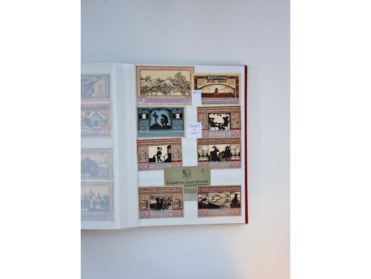 Notgeld-Serienscheine, saubere Sammlung in 16 meist dicken Steckalben, sauber nach Orten und Serien sortiert, überschlägig et