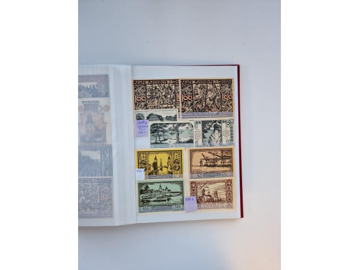 Notgeld-Serienscheine, saubere Sammlung in 16 meist dicken Steckalben, sauber nach Orten und Serien sortiert, überschlägig et