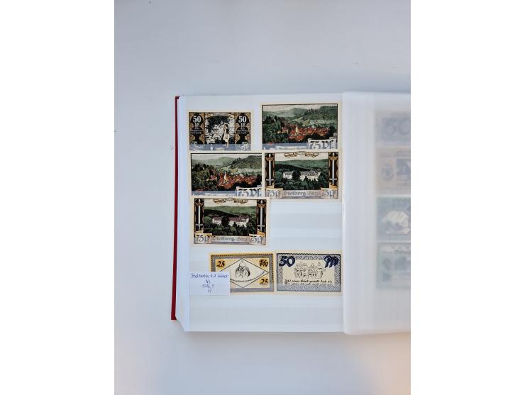 Notgeld-Serienscheine, saubere Sammlung in 16 meist dicken Steckalben, sauber nach Orten und Serien sortiert, überschlägig et