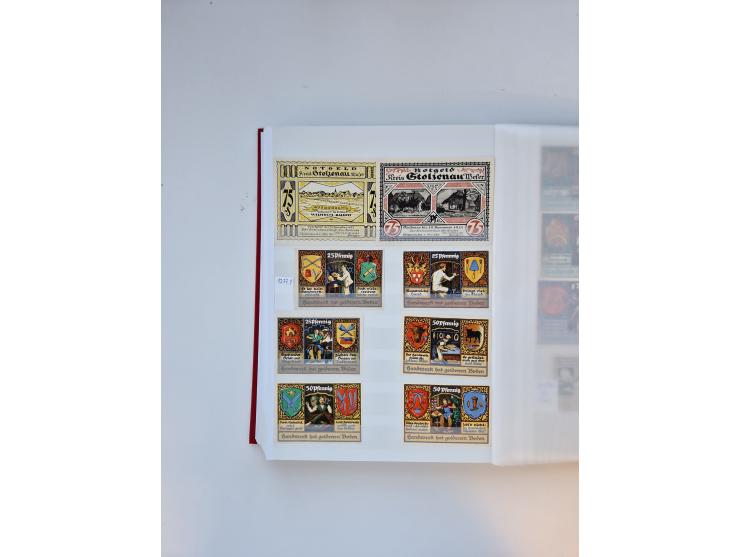 Notgeld-Serienscheine, saubere Sammlung in 16 meist dicken Steckalben, sauber nach Orten und Serien sortiert, überschlägig et