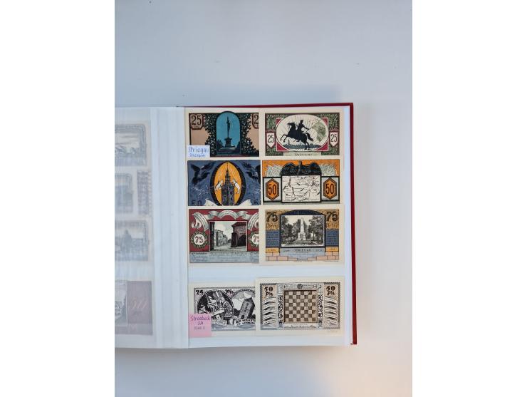 Notgeld-Serienscheine, saubere Sammlung in 16 meist dicken Steckalben, sauber nach Orten und Serien sortiert, überschlägig et