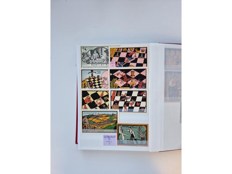 Notgeld-Serienscheine, saubere Sammlung in 16 meist dicken Steckalben, sauber nach Orten und Serien sortiert, überschlägig et