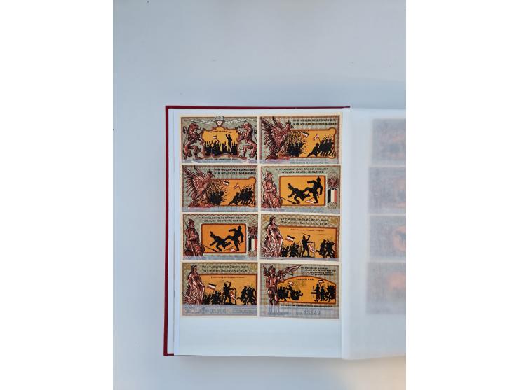 Notgeld-Serienscheine, saubere Sammlung in 16 meist dicken Steckalben, sauber nach Orten und Serien sortiert, überschlägig et