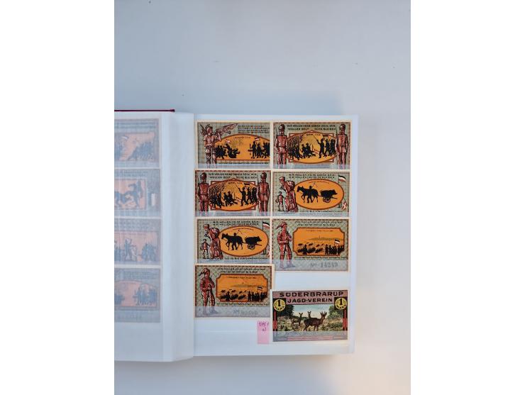 Notgeld-Serienscheine, saubere Sammlung in 16 meist dicken Steckalben, sauber nach Orten und Serien sortiert, überschlägig et