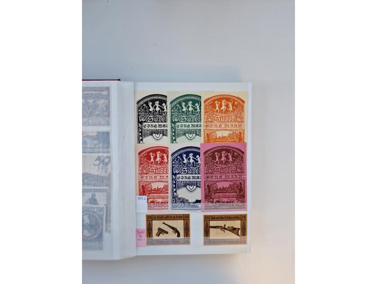 Notgeld-Serienscheine, saubere Sammlung in 16 meist dicken Steckalben, sauber nach Orten und Serien sortiert, überschlägig et