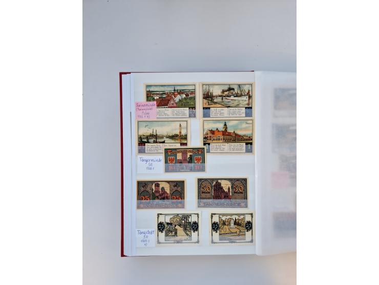 Notgeld-Serienscheine, saubere Sammlung in 16 meist dicken Steckalben, sauber nach Orten und Serien sortiert, überschlägig et