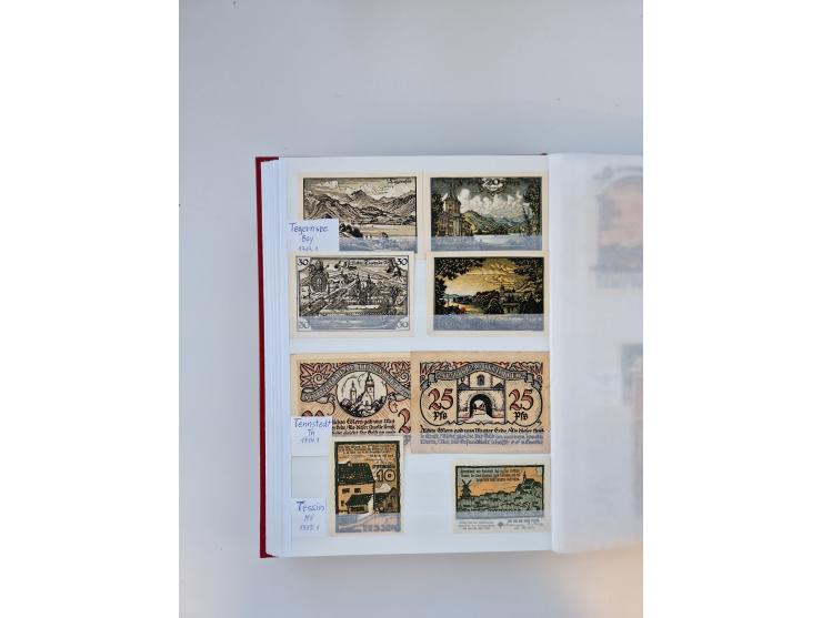 Notgeld-Serienscheine, saubere Sammlung in 16 meist dicken Steckalben, sauber nach Orten und Serien sortiert, überschlägig et