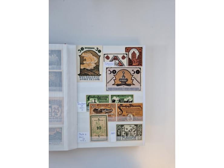 Notgeld-Serienscheine, saubere Sammlung in 16 meist dicken Steckalben, sauber nach Orten und Serien sortiert, überschlägig et