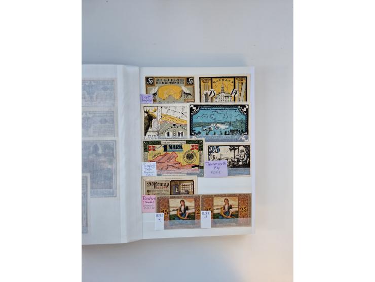 Notgeld-Serienscheine, saubere Sammlung in 16 meist dicken Steckalben, sauber nach Orten und Serien sortiert, überschlägig et