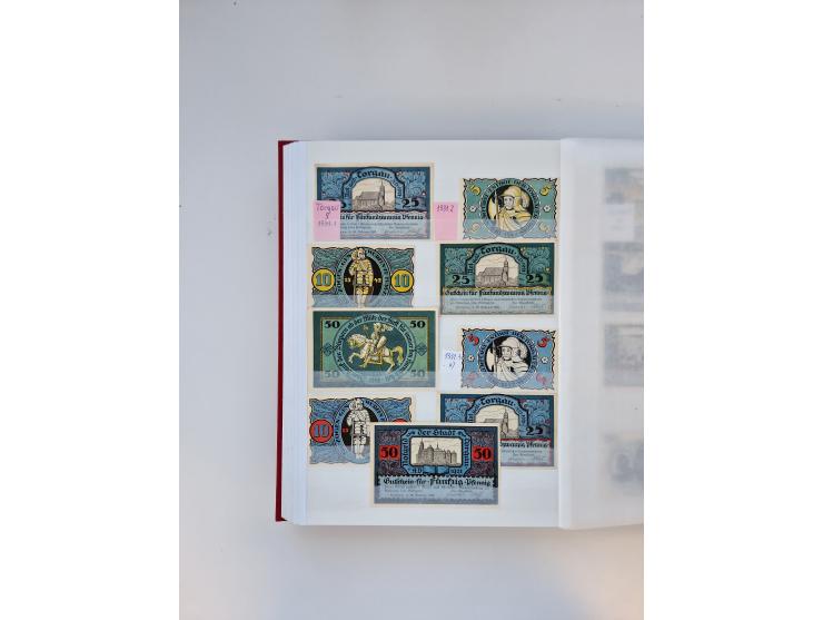 Notgeld-Serienscheine, saubere Sammlung in 16 meist dicken Steckalben, sauber nach Orten und Serien sortiert, überschlägig et