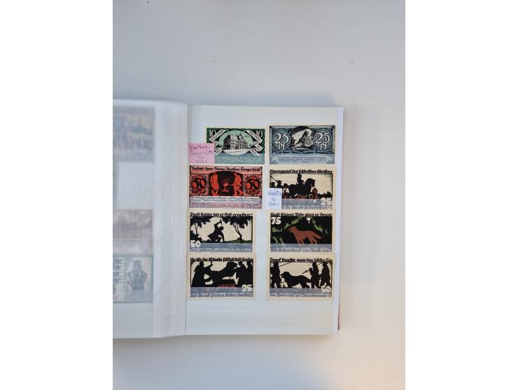 Notgeld-Serienscheine, saubere Sammlung in 16 meist dicken Steckalben, sauber nach Orten und Serien sortiert, überschlägig et