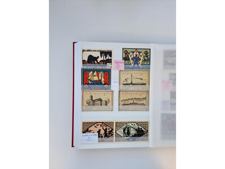 Notgeld-Serienscheine, saubere Sammlung in 16 meist dicken Steckalben, sauber nach Orten und Serien sortiert, überschlägig et