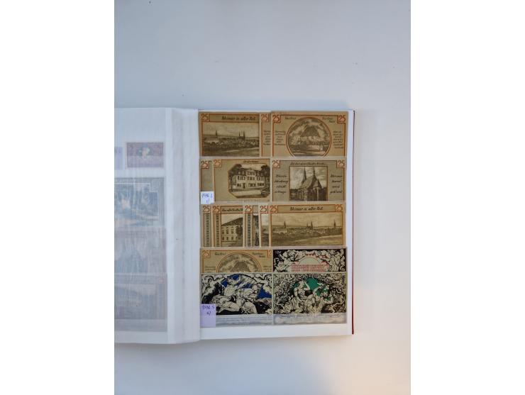 Notgeld-Serienscheine, saubere Sammlung in 16 meist dicken Steckalben, sauber nach Orten und Serien sortiert, überschlägig et