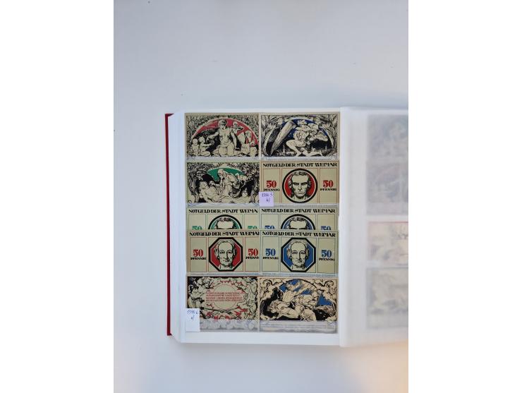 Notgeld-Serienscheine, saubere Sammlung in 16 meist dicken Steckalben, sauber nach Orten und Serien sortiert, überschlägig et