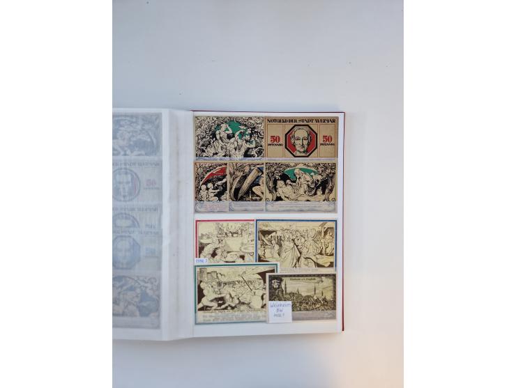 Notgeld-Serienscheine, saubere Sammlung in 16 meist dicken Steckalben, sauber nach Orten und Serien sortiert, überschlägig et