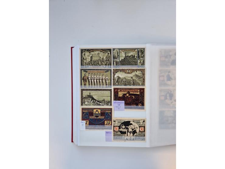 Notgeld-Serienscheine, saubere Sammlung in 16 meist dicken Steckalben, sauber nach Orten und Serien sortiert, überschlägig et