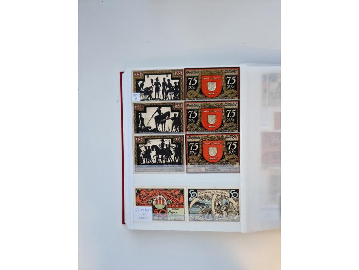 Notgeld-Serienscheine, saubere Sammlung in 16 meist dicken Steckalben, sauber nach Orten und Serien sortiert, überschlägig et