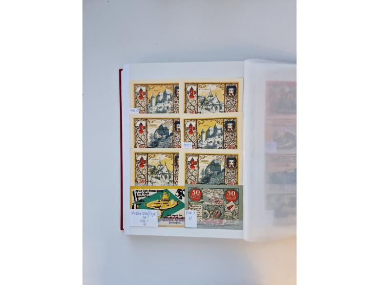 Notgeld-Serienscheine, saubere Sammlung in 16 meist dicken Steckalben, sauber nach Orten und Serien sortiert, überschlägig et