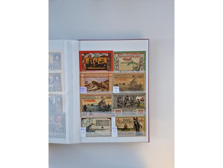 Notgeld-Serienscheine, saubere Sammlung in 16 meist dicken Steckalben, sauber nach Orten und Serien sortiert, überschlägig et