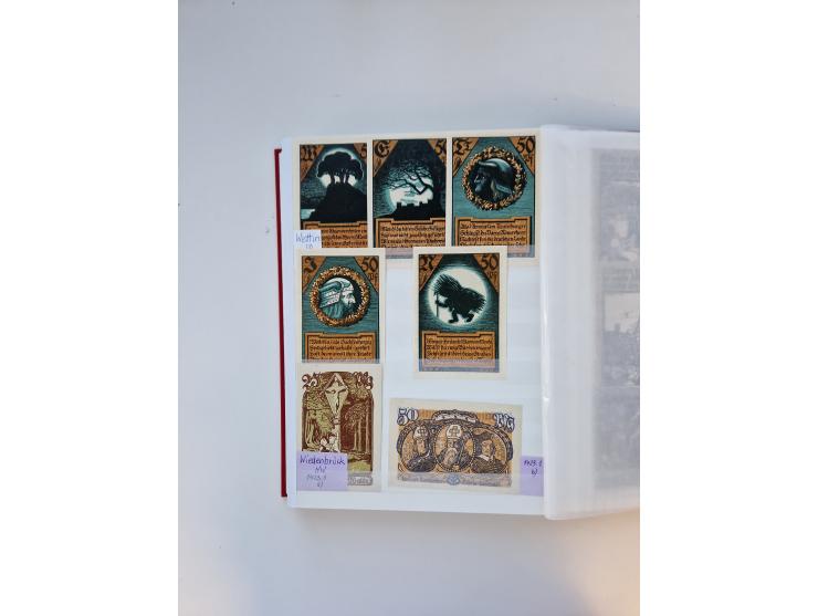 Notgeld-Serienscheine, saubere Sammlung in 16 meist dicken Steckalben, sauber nach Orten und Serien sortiert, überschlägig et