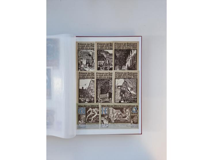 Notgeld-Serienscheine, saubere Sammlung in 16 meist dicken Steckalben, sauber nach Orten und Serien sortiert, überschlägig et