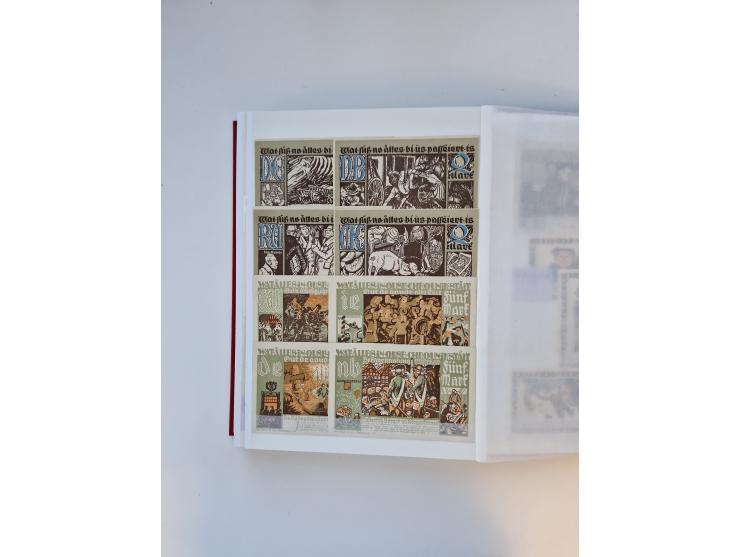 Notgeld-Serienscheine, saubere Sammlung in 16 meist dicken Steckalben, sauber nach Orten und Serien sortiert, überschlägig et