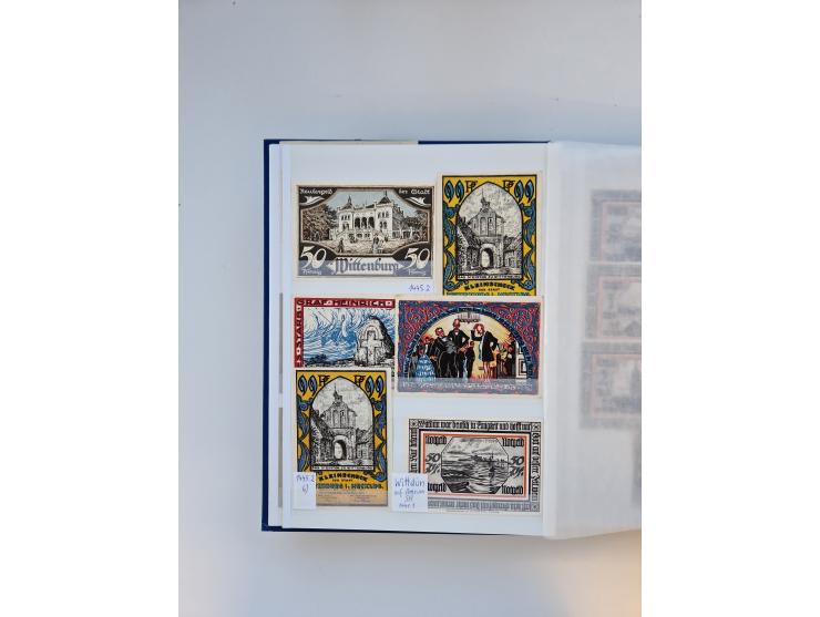 Notgeld-Serienscheine, saubere Sammlung in 16 meist dicken Steckalben, sauber nach Orten und Serien sortiert, überschlägig et