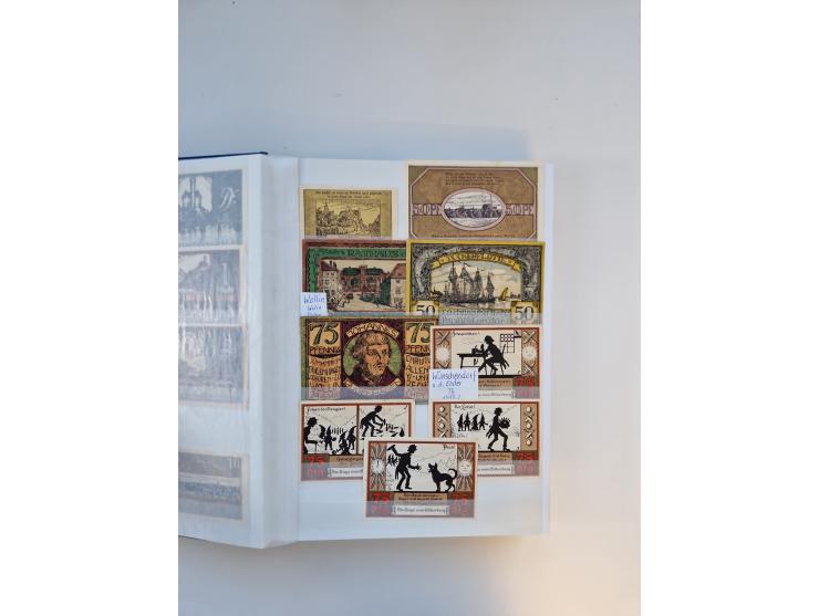 Notgeld-Serienscheine, saubere Sammlung in 16 meist dicken Steckalben, sauber nach Orten und Serien sortiert, überschlägig et