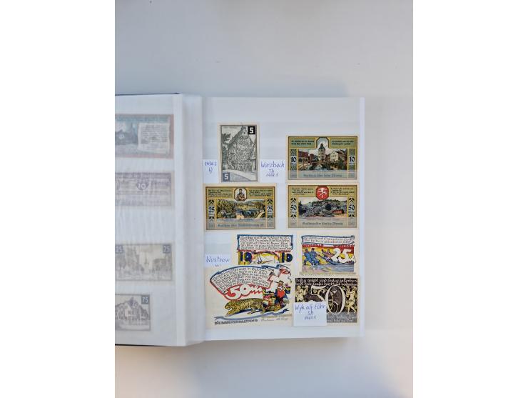 Notgeld-Serienscheine, saubere Sammlung in 16 meist dicken Steckalben, sauber nach Orten und Serien sortiert, überschlägig et