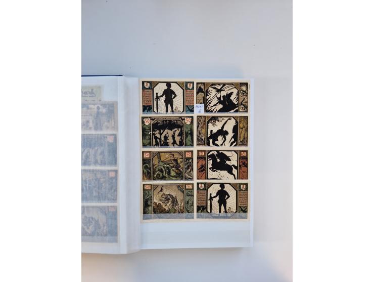 Notgeld-Serienscheine, saubere Sammlung in 16 meist dicken Steckalben, sauber nach Orten und Serien sortiert, überschlägig et