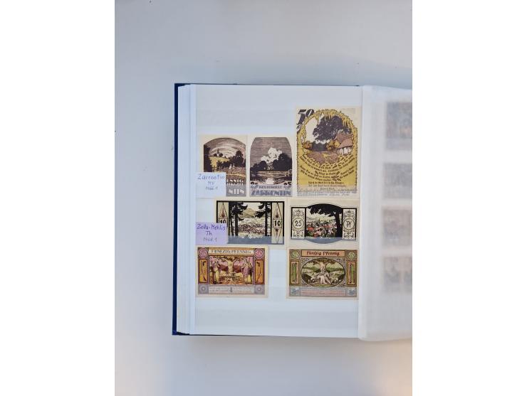 Notgeld-Serienscheine, saubere Sammlung in 16 meist dicken Steckalben, sauber nach Orten und Serien sortiert, überschlägig et