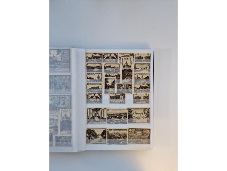 Notgeld-Serienscheine, saubere Sammlung in 16 meist dicken Steckalben, sauber nach Orten und Serien sortiert, überschlägig et