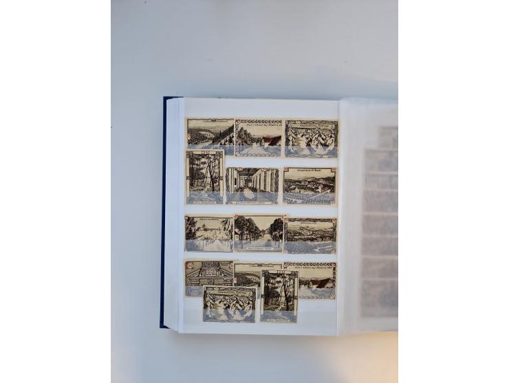 Notgeld-Serienscheine, saubere Sammlung in 16 meist dicken Steckalben, sauber nach Orten und Serien sortiert, überschlägig et