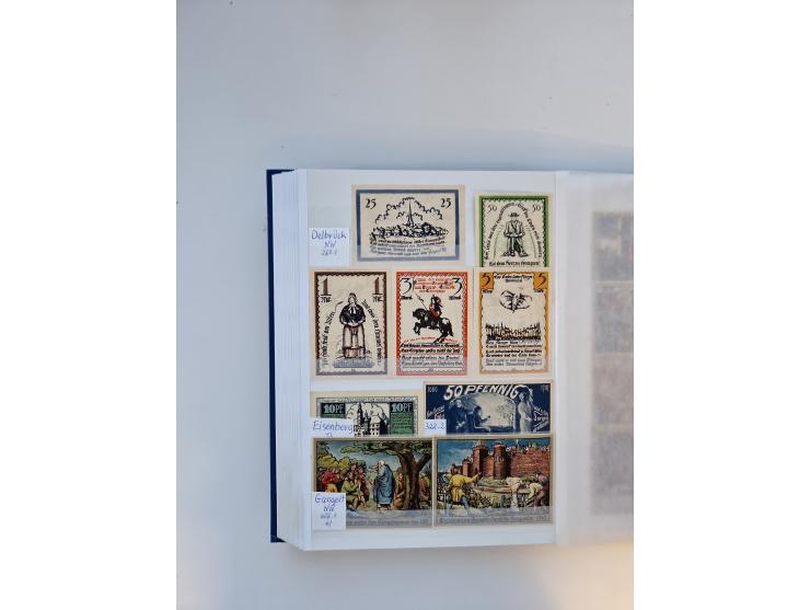 Notgeld-Serienscheine, saubere Sammlung in 16 meist dicken Steckalben, sauber nach Orten und Serien sortiert, überschlägig et