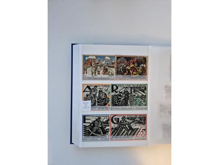 Notgeld-Serienscheine, saubere Sammlung in 16 meist dicken Steckalben, sauber nach Orten und Serien sortiert, überschlägig et