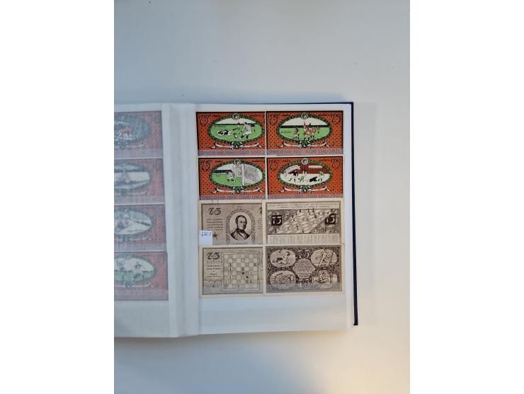 Notgeld-Serienscheine, saubere Sammlung in 16 meist dicken Steckalben, sauber nach Orten und Serien sortiert, überschlägig et