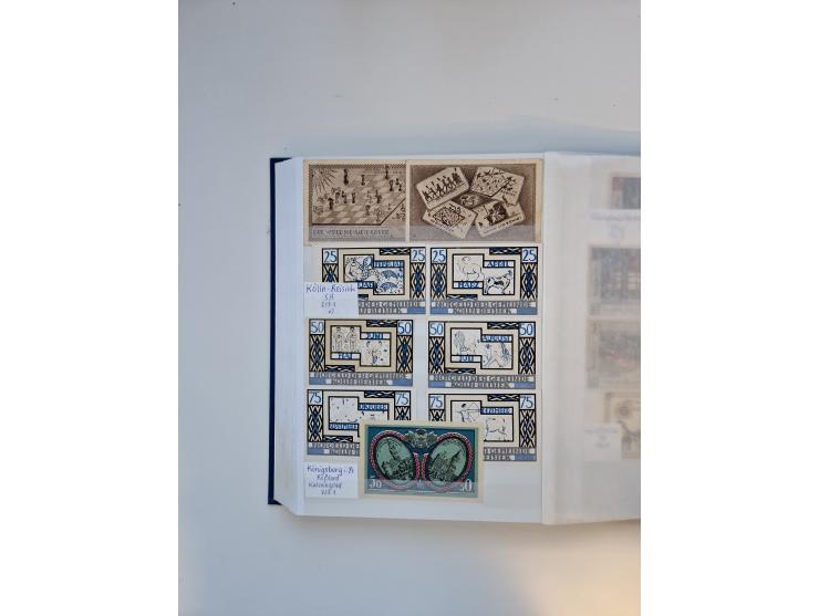 Notgeld-Serienscheine, saubere Sammlung in 16 meist dicken Steckalben, sauber nach Orten und Serien sortiert, überschlägig et